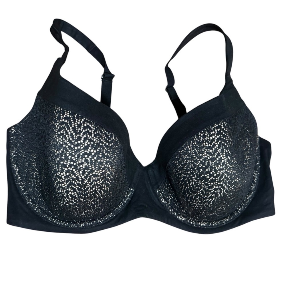 Victoria Secret Demi Bra Women 34DDD Black Excellent Lace Shimmer Underwire